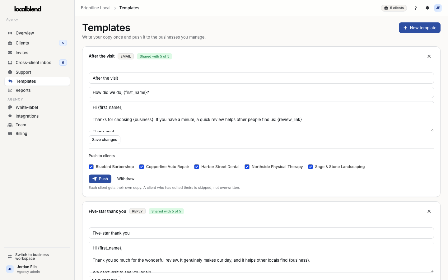 Request reviews for each client: Reputation management software for agencies